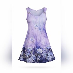 Women's Medium Amazon Summer dress sleeveless floral purple